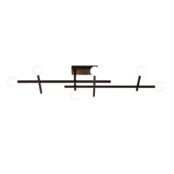 Bopp LED-Deckenleuchte Cross, schwarz, Aluminium, 6-flammig