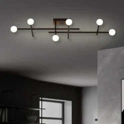 Bopp LED-Deckenleuchte Cross, schwarz, Aluminium, 6-flammig