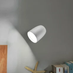 Bover LED-Außenwandlampe Nut, weiß, Alu/Stahl, Höhe 13,5 cm