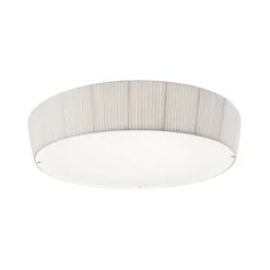 Bover LED-Deckenlampe Plafonet, Ø 95 cm, weiß, Alu/Stoff