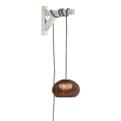 Bover LED-Hängelampe Garota, Stecker grafitbraun/braun