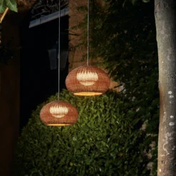 Bover LED-Hängelampe Garota, Stecker grafitbraun/braun