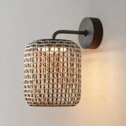 Bover Nans A LED-Außenwandleuchte, braun, Ø 21,6cm