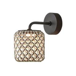 Bover Nans A LED-Außenwandleuchte, braun, Ø 16,7cm