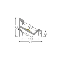 BRUMBERG Anbau-Eckprofil, Länge 2 Meter, weiß