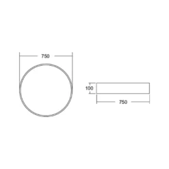 BRUMBERG Biro Circle, Ø 75 cm, on/off, schwarz, 4.000 K