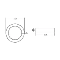 BRUMBERG Biro Circle Ring Decke Ø 45cm on/off schwarz 830