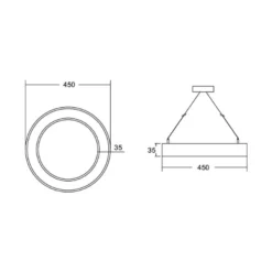 BRUMBERG Biro Circle Ring3,5 direkt 45cm on/off schwarz 840