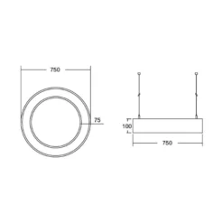 BRUMBERG Biro Circle Ring direkt 75cm 50W on/off silber 830