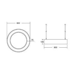 BRUMBERG Biro Circle Ring10 up/down Ø60cm on/off schwarz 830