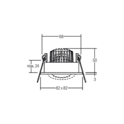 BRUMBERG Einbaustrahler IP65 eckig schaltbar titan
