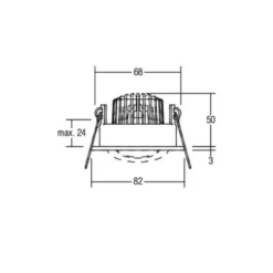 BRUMBERG Einbaustrahler IP65 rund schaltbar titan