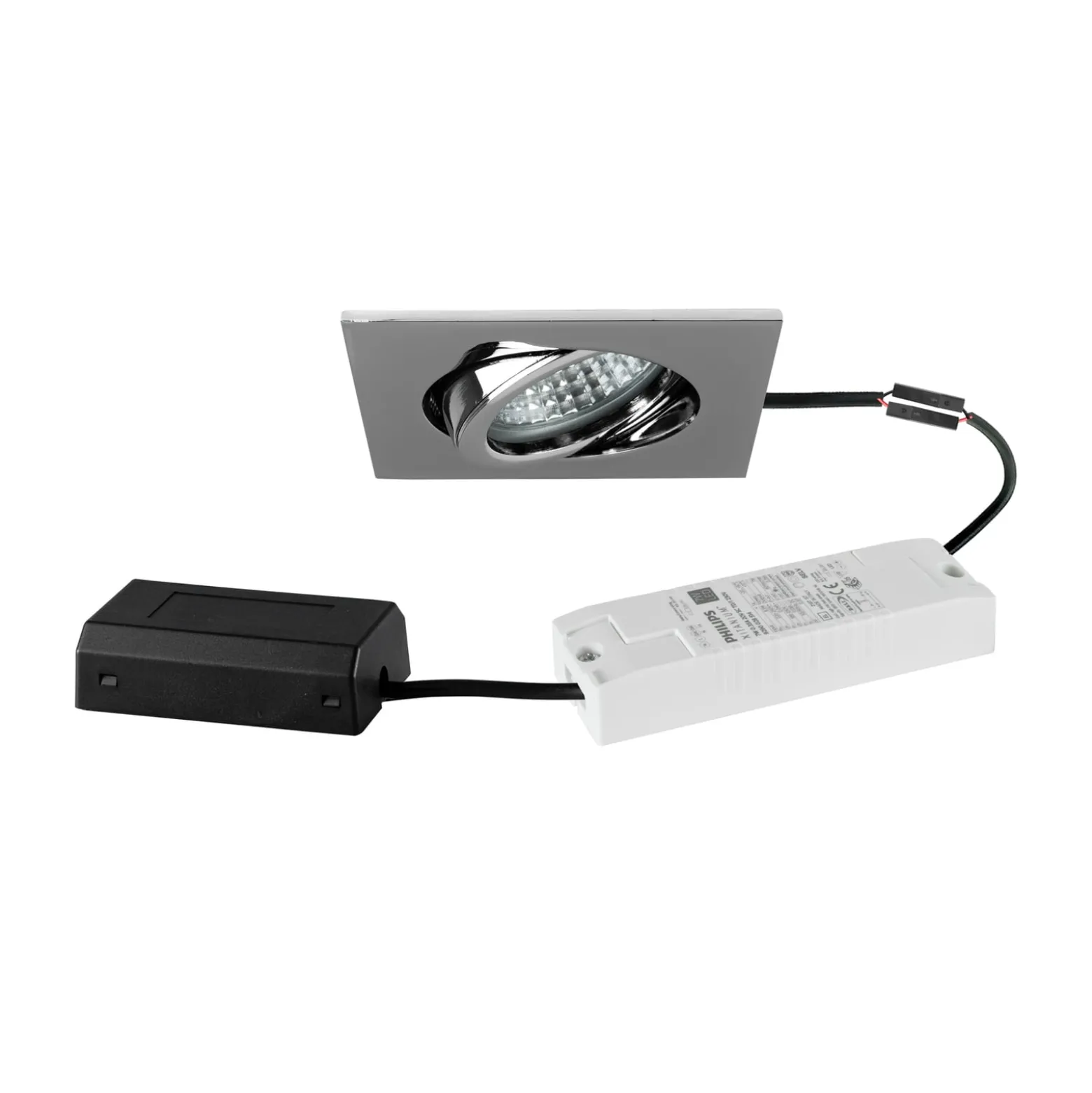 BRUMBERG LED-Einbauspot Tirrel-S, DALI, Anschlussbox, chrom