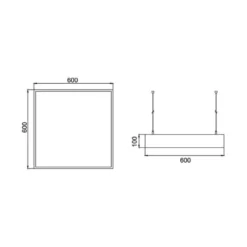 BRUMBERG LED-Pendel Biro Square, DALI dimmbar, silber, 3000K
