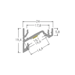 BRUMBERG One LED-Anbau-Eckprofil, alu, 2 Meter