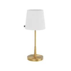 By Rydens Tischlampe Lumi, 49 cm, gold/weiß, Textil