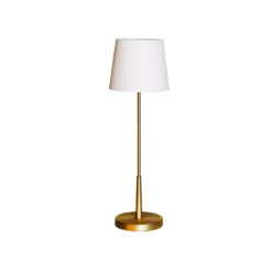 By Rydens Tischlampe Lumi, 69 cm, gold/weiß, Textil