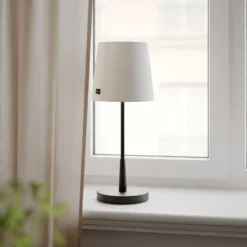 By Rydens Tischlampe Lumi, 49 cm, schwarz/weiß, Textil
