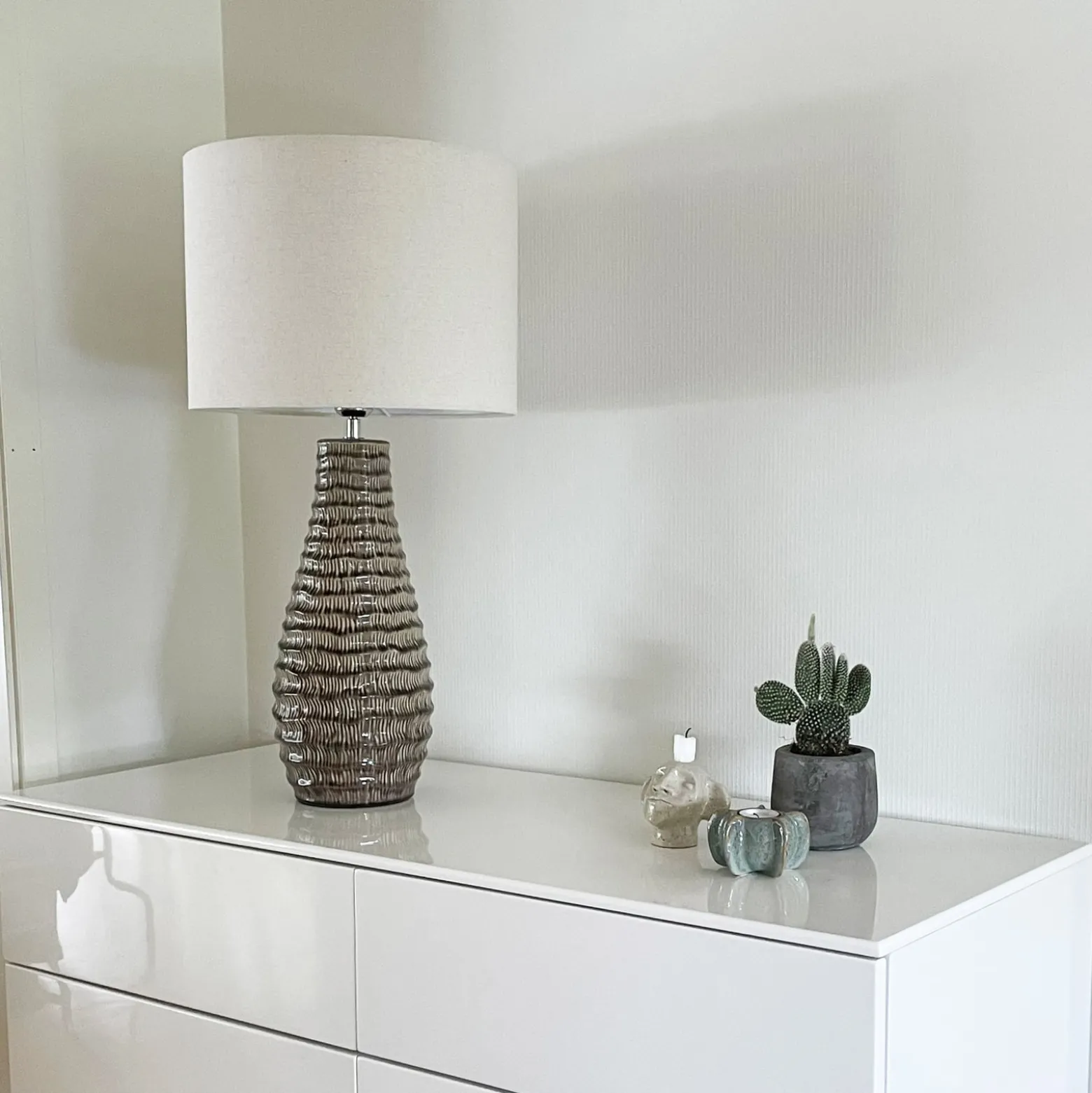 By Rydens Tischleuchte Bartha, braun/beige, Höhe 74 cm