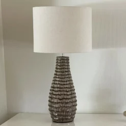 By Rydens Tischleuchte Bartha, braun/beige, Höhe 74 cm