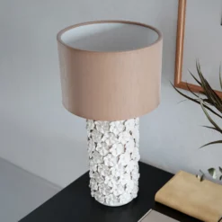 By Rydéns Tischleuchte Fiore, beige, Keramik, Höhe 54 cm