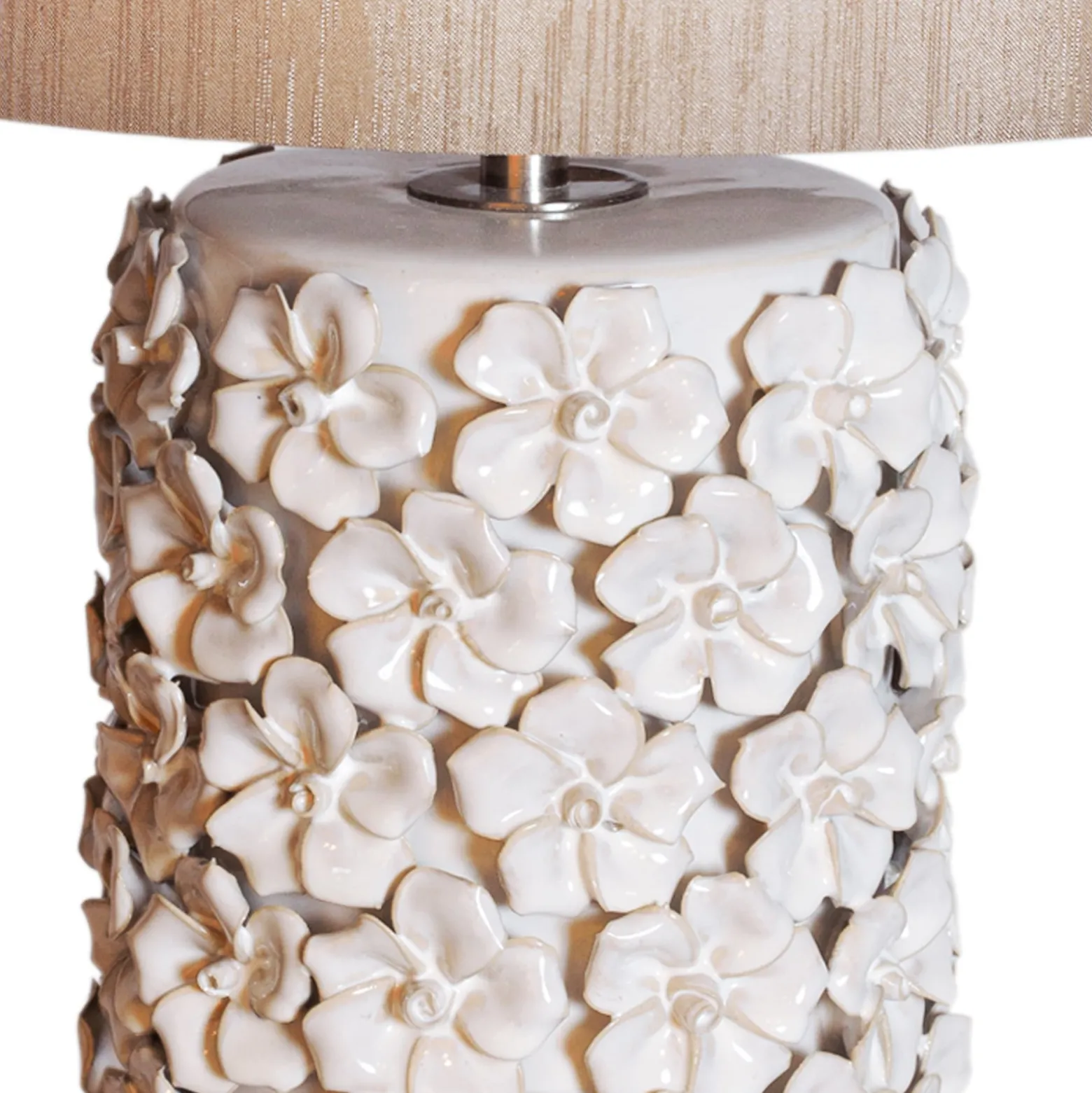 By Rydéns Tischleuchte Fiore, beige, Keramik, Höhe 54 cm