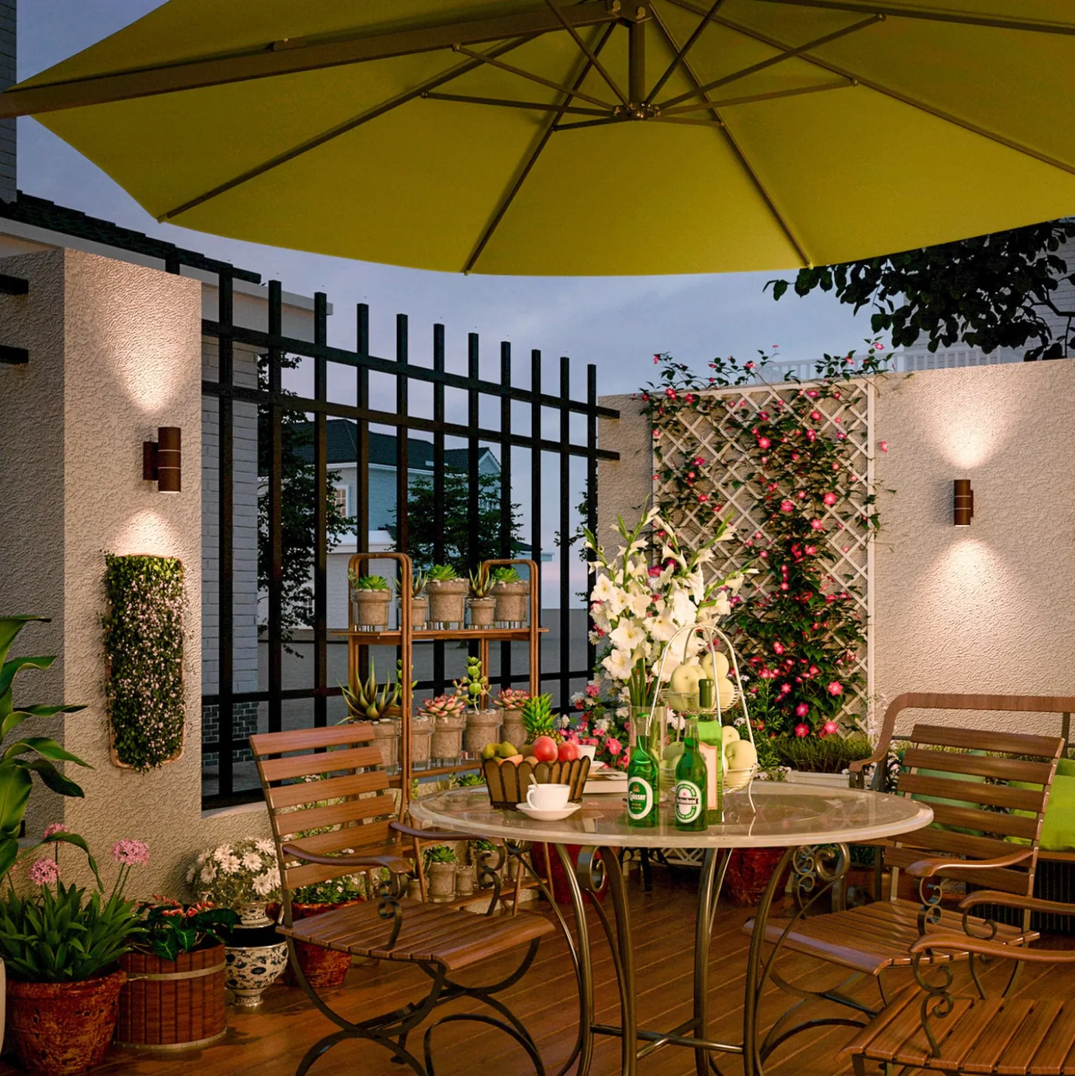 Calex Außenwandlampe GU10 Edelstahl up/down 17 cm, rostbraun