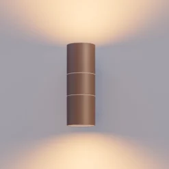 Calex Außenwandlampe GU10 Edelstahl up/down 17 cm, rostbraun