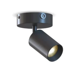 Calex GU10-Deckenspot, schwarz, Ø 10 cm, 1-flammig, Metall