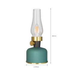 Calex LED-Akku-Tischleuchte Lavinio, grün, Dimmer