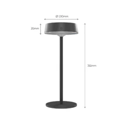 Calex LED-Solar-Akku-Tischleuchte Parma, dimmbar, schwarz