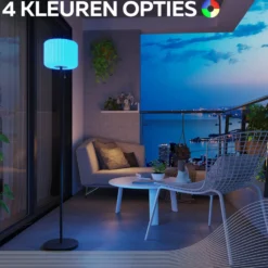 Calex LED-Solar-Stehleuchte, IP44, Zugschalter