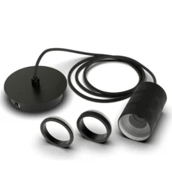 Calex Retro Pendelleuchte, 1-flammig, schwarz