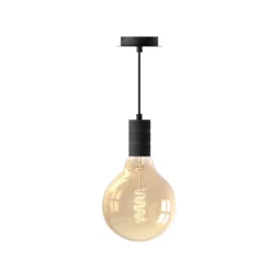 Calex Retro Pendelleuchte, 1-flammig, schwarz