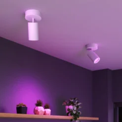 Calex Smart Deckenspot, weiß, Ø 10 cm, 1-flg., GU10-LED RGBW