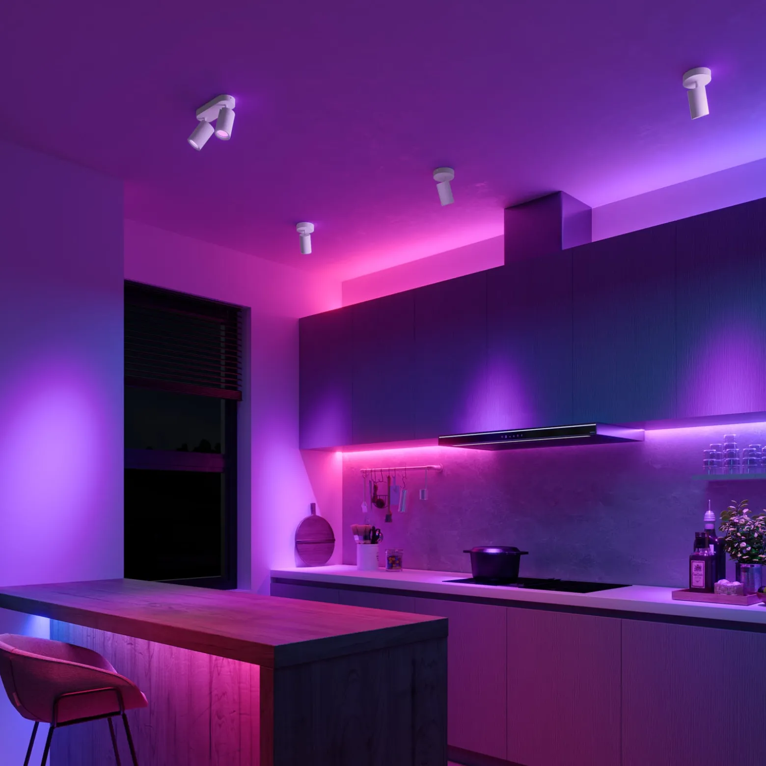 Calex Smart Deckenspot weiß Länge 22 cm 2-flg. GU10-LED RGBW