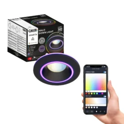 Calex Smart Halo Einbau-Downlight CCT RGB schwarz