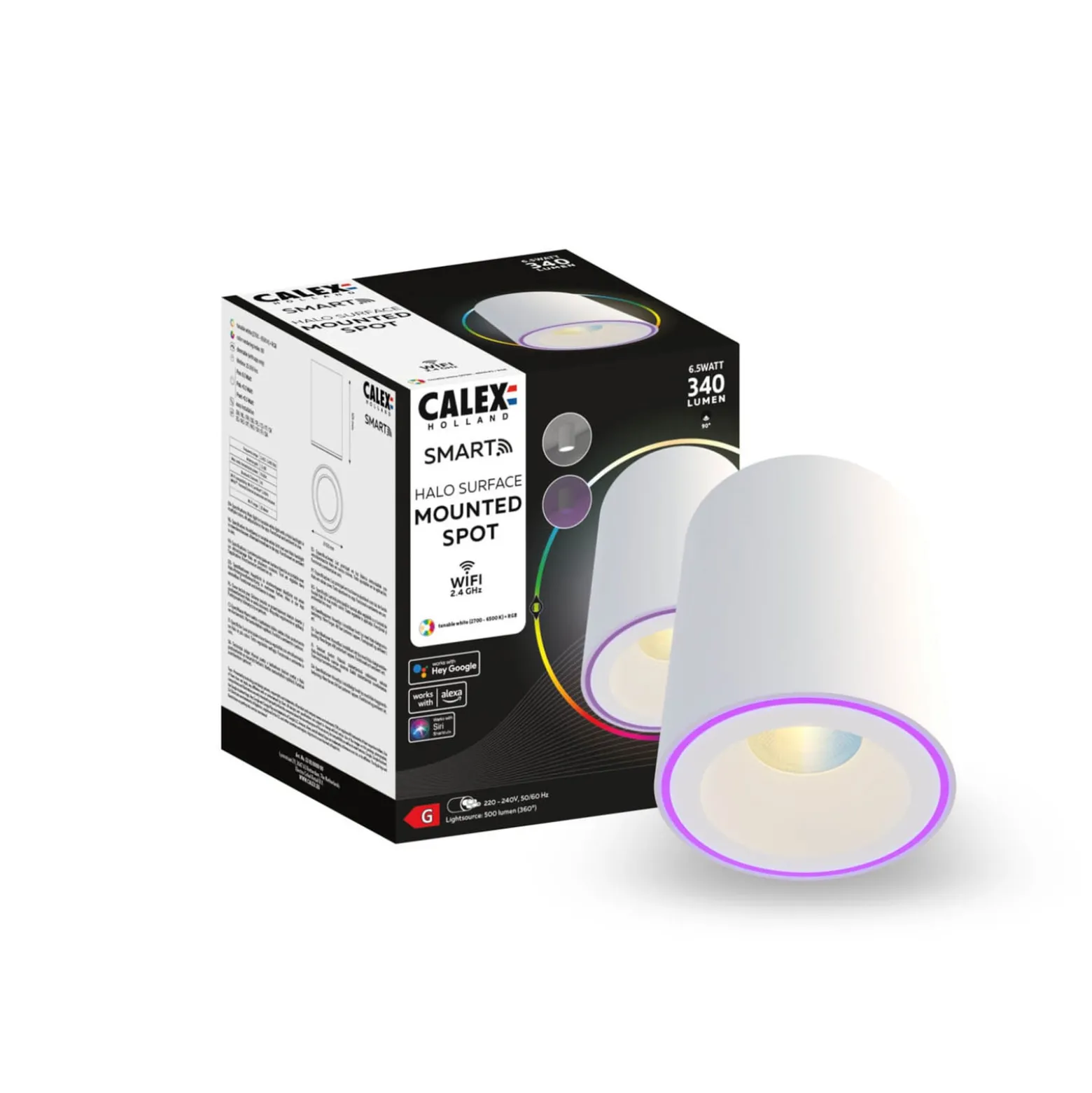 Calex Smart Halo Spot LED-Deckenstrahler, weiß