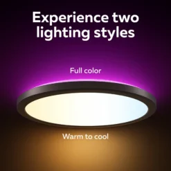 Calex Smart LED-Deckenlampe HALO Ø 40cm schwarz IP54 RGB CCT