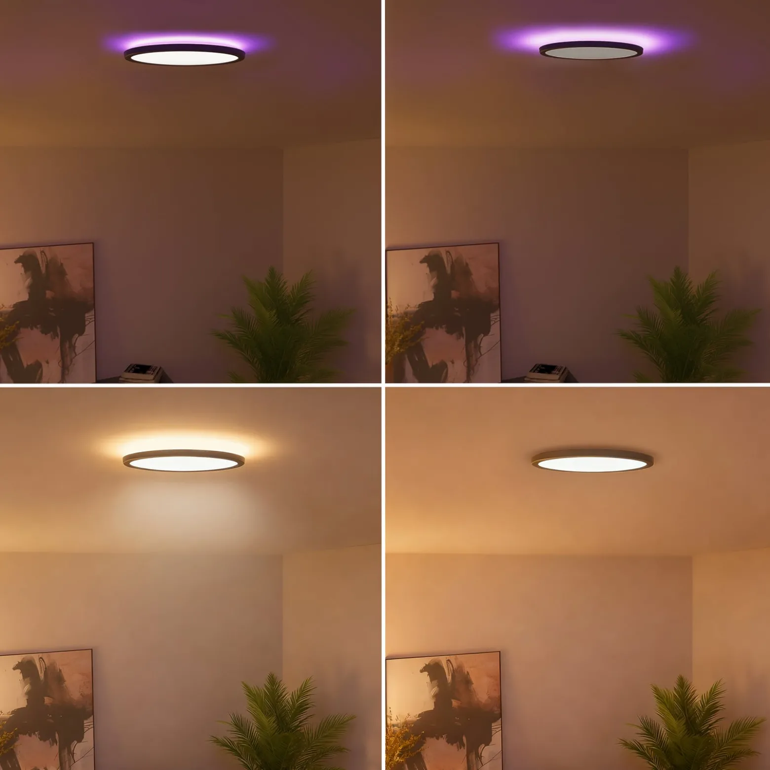 Calex Smart LED-Deckenlampe HALO Ø 40cm schwarz IP54 RGB CCT