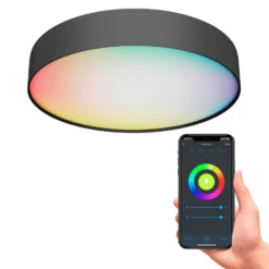 Calex Smart LED-Deckenleuchte Fabric, Ø 40 cm, RGBW, dimmbar