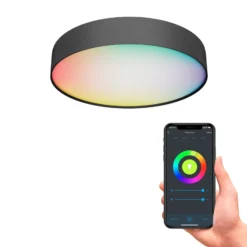 Calex Smart LED-Deckenleuchte Fabric, Ø 30 cm, RGBW, dimmbar