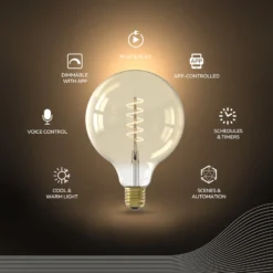 Calex Smart LED E27 7W G125 1800 - 3000 K Filament