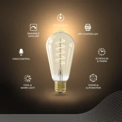 Calex Smart LED E27 7W ST64 1800 - 3000 K Filament