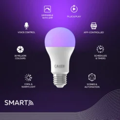 Calex Smart LED-Lampe E27 A60 9,4W CCT RGB 2er-Set
