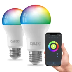 Calex Smart LED-Lampe E27 A60 9,4W CCT RGB 2er-Set