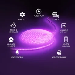 Calex Smart LED-Streifen, Länge 30 m, RGB, CCT Fernbedienung