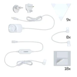 Calex Smart LED-Wandleuchte TRIANGLES, 9-teilig, RGBW, dim