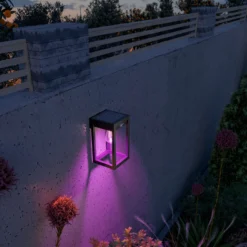 Calex Smart Outdoor Solar Lantern, Sensor, RGBW
