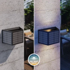 Calex Solar-LED-Außenwandleuchte Caserta, up/down, schwarz